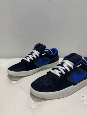 Nike SB Force 58 DV5477-004 Black Blue White Men's Low Top Suede Sneakers